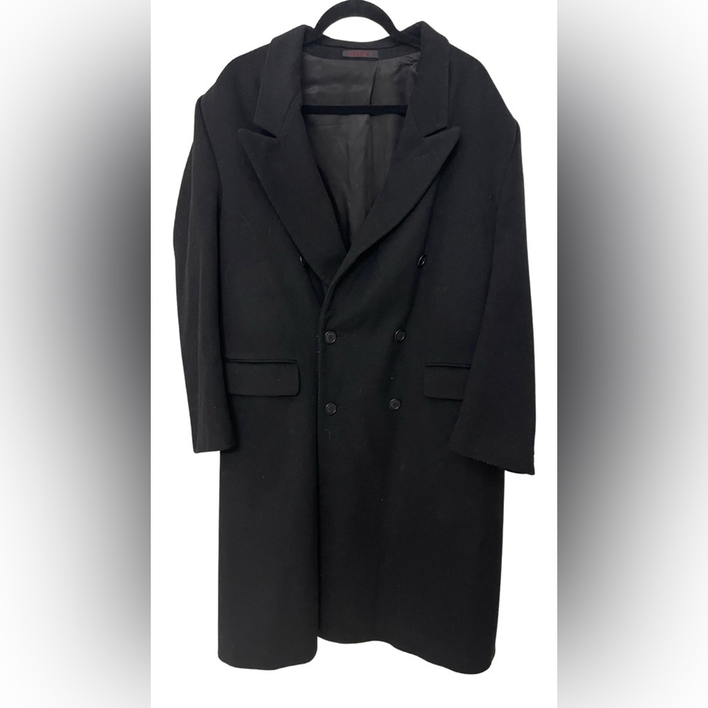 Vintage Boston Traders Men's Black 100% Wool Tren… - image 1